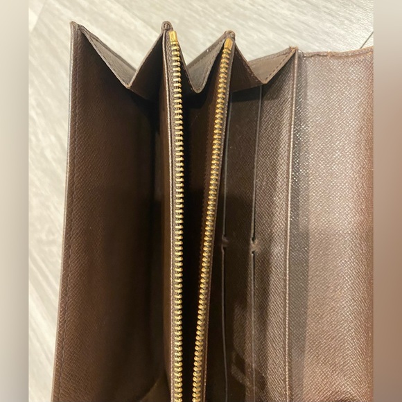 Louis Vuitton Long Wallet Portefeuille Sarah Damier Brown Authentic - Picture 4 of 12